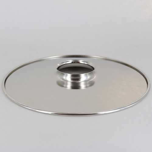 8in. Polished Nickel FInish Steel Flat Shade with Rolled Edge and 2-1/4in. Neck
