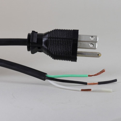 15ft. Black 18/3 SVT 3-Prong Grounded Cordset Stripped and Slit with Molded Plug