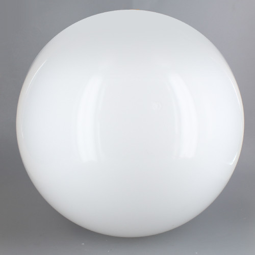 12in Diameter Egg Shaped Acrylic Neckless Ball with 5-1/4in Diameter Hole - White.