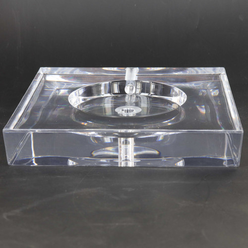 6in Diameter Square Acrylic lamp base with 1/8ips slip(7/16in Center hole and wire exit.