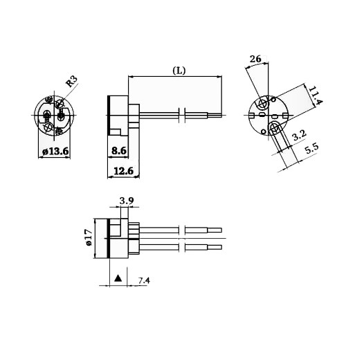 GZ4 GX5.3 (GU5.3) G6.35 GY6.35Bulb Base Lamp Socket With 1/8ips with Mounting Hickey