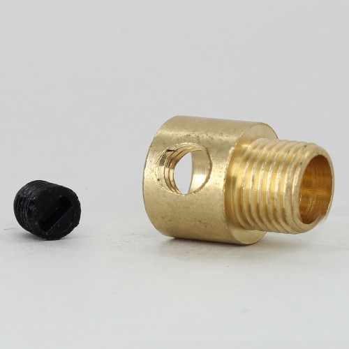 1/8ips. Male Threaded Strain Relief with Nylon Set Screw - Unfinished Brass
