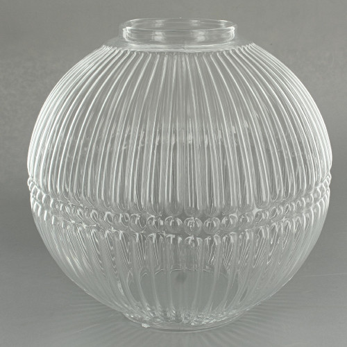 3-1/4in Fitter Clear 7in Diameter Open Beaded Halophane Globe Glass Shade