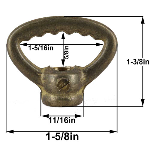 1-5/8in Hang Straight Loop with 1/8ips Threaded Center Hole and M3 Threaded Locking Set Screw