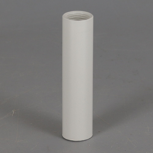 7in. Long White Powder Coated Steel Pipe 1/2in Diameter Round Hollow Pipe with 1/8ips. Female Thread on both ends.