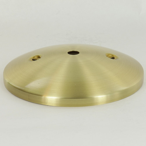 2-3/4in Bar Holes - Modern Canopy - Brushed Brass Finish With 1/8ips Slip (7/16in) Center Hole And 2-3/4 Mounting Bar Holes.