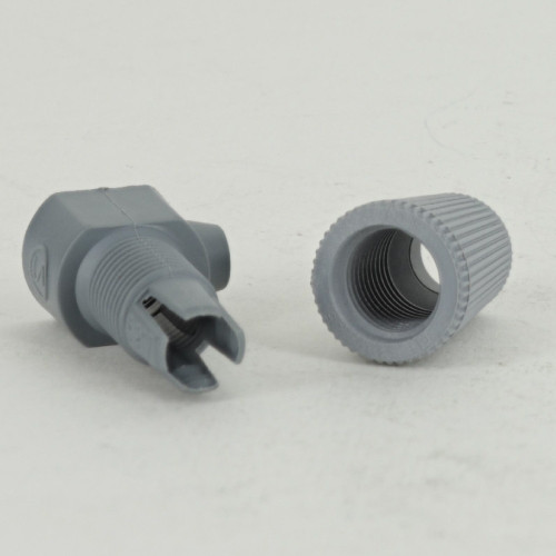 1/8ips Female Threaded Plastic Strain SVT Relief - Gray. Used For SVT Type Wire.