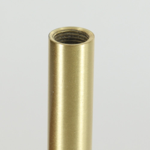 5in. Long Brushed Brass Finish Brass Pipe 1/2in Diameter Round Hollow Pipe with 1/8ips. Female Thread on both ends.