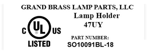 Black E-26 Porcelain Keyless Socket with 1/8ips. Side Outlet Bushing and 18in. Leads. Rated 660W 250V