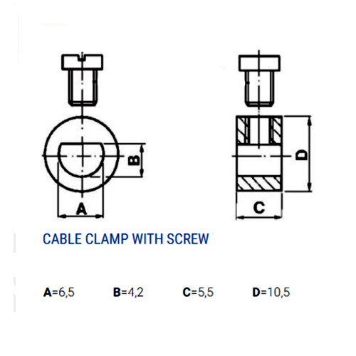 White Cable Wire Clamp with Set Screw