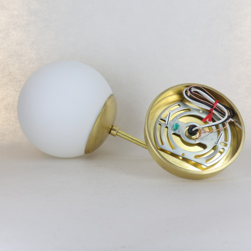 6 in. Satin Neckless Ball Sconce Fixture - Unfinished Brass.