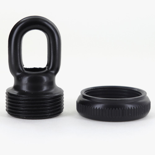 3/8ips Female Threaded - Heavy Duty Brass Screw Collar Loop with wire way and seating Ring - Black Finish