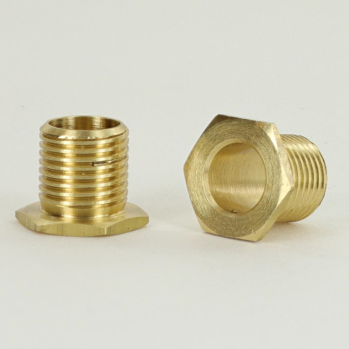 3/8 in. Long thread X 1/8-27 ips. Male Threaded Brass  Hex Head Nipple