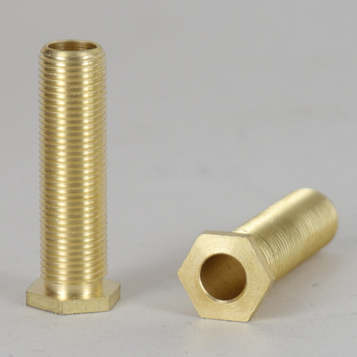 1-13/32in. Long thread X 1/8-27 ips. Male Threaded Brass Hex Head Nipple