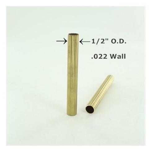 1/2in Reeded Unfinished Brass Tubing