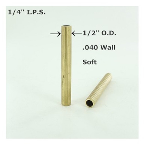 1/4ips. Reeded Soft Unfinished Brass Tubing
