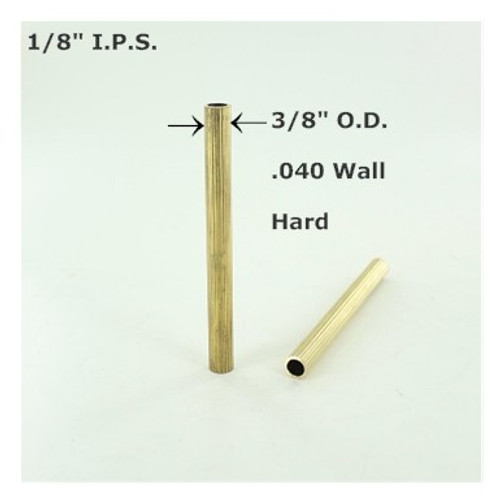 1/8ips. Reeded Hard Unfinished Brass Tubing