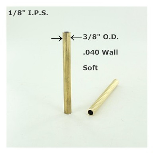 1/8ips. Reeded Soft Unfinished Brass Tubing