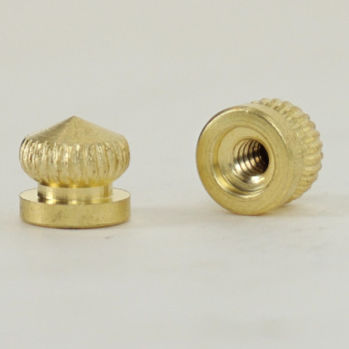 6/32 Female Threaded Brass Knurled Small Acorn Cap Finial