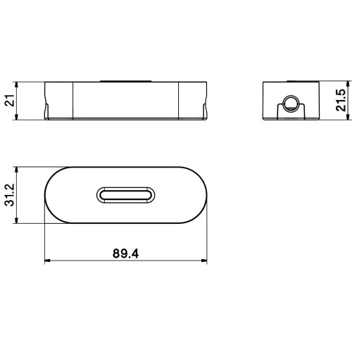 White In-Line UNICO Series - LED ONLY - Electronic push button dimmer, specific for dimmable main voltage led modules.