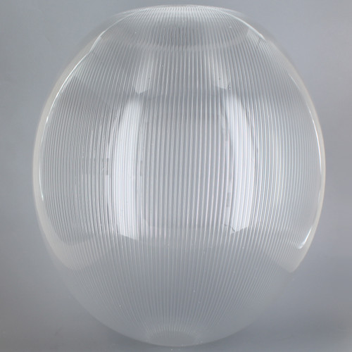 12in Diameter X 5-1/4in Diameter Hole Acrylic Neckless Egg Shape Ball - Clear Prismatic