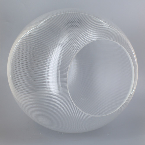 12in Diameter X 5-1/4in Diameter Hole Acrylic Neckless Egg Shape Ball - Clear Prismatic