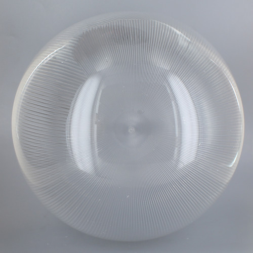 12in Diameter X 5-1/4in Diameter Hole Acrylic Neckless Egg Shape Ball - Clear Prismatic