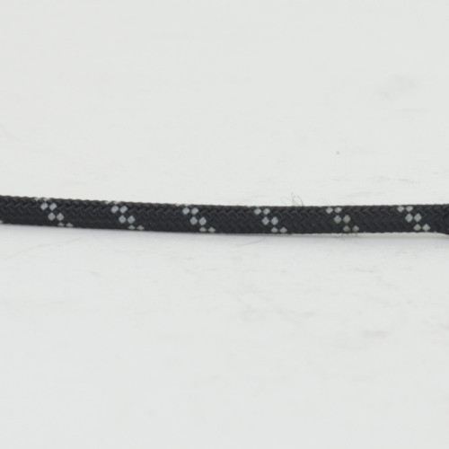 18/1 Single Conductor Black/Beige Hounds Tooth Pattern Nylon Over Braid AWM 105 Degree Black Wire