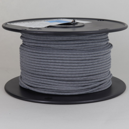 18/1 Single Conductor Black/White Diamond  Nylon Over Braid AWM 105 Degree Black Wire