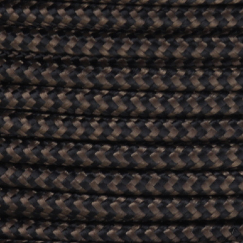 18/1 Single Conductor Black/Brown Zig-Zag Nylon Over Braid AWM 105 Degree White Wire