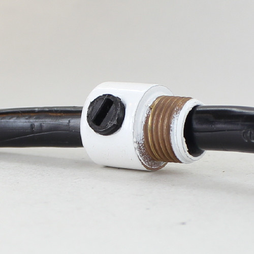 1/8ips. Male Threaded Strain Relief with Nylon Set Screw - White Powder Coated Brass