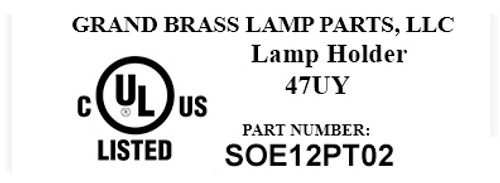2in Height E-12 Base Lamp socket with 1/8ips Threaded Hickey and Push Terminal Wire Connections