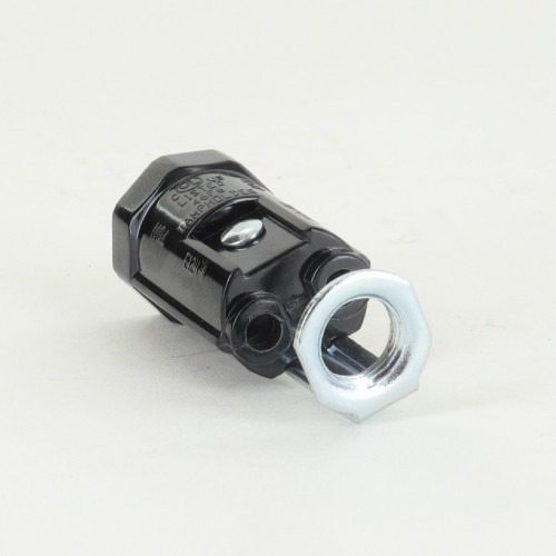 2in Height E-12 Base Lamp socket with 1/8ips Threaded Hickey and Push Terminal Wire Connections
