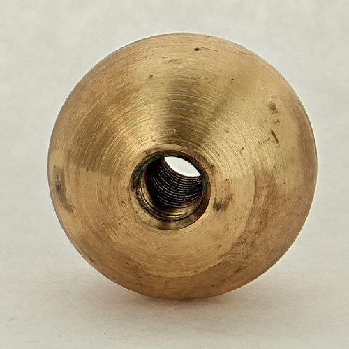 1-1/4in. Solid Brass Ball 5/16-18 UNC Tapped Through Threaded Hole - Unfinished Brass
