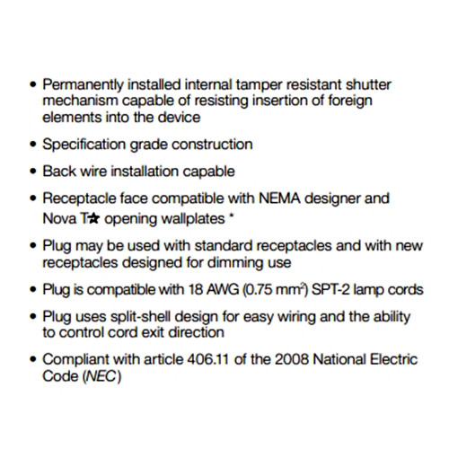 Architectural Replacement Plug for use with Lutron Dimmable Receptacles - Brown