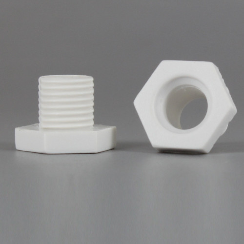 White 1/8ips Male Threaded Nylon Hex Head Bushing