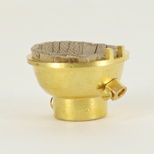 1/4ips Threaded Grounded Turned Brass Socket Cap for use with SO7090CB SOGB11, SOGB16, SOGB10, SOGB12, SO9347CB, SO19980CB, SOGB14 series lamp sockets