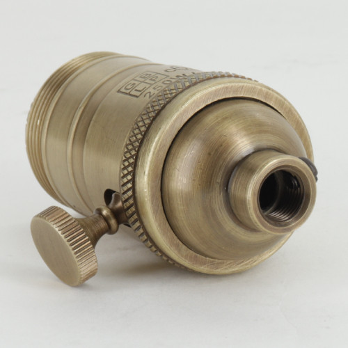 Antique Brass Uno Threaded Single Turn On-Off Socket with 1/8ips Bushing and Set Screw