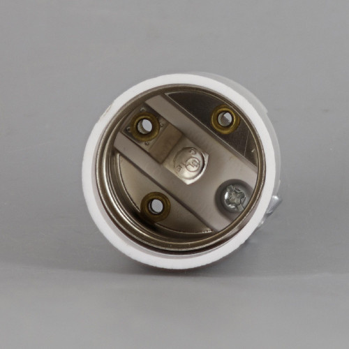 White - E-26 Urea Socket with 1/8-27ips. Hickey. Rated 660W 250V,