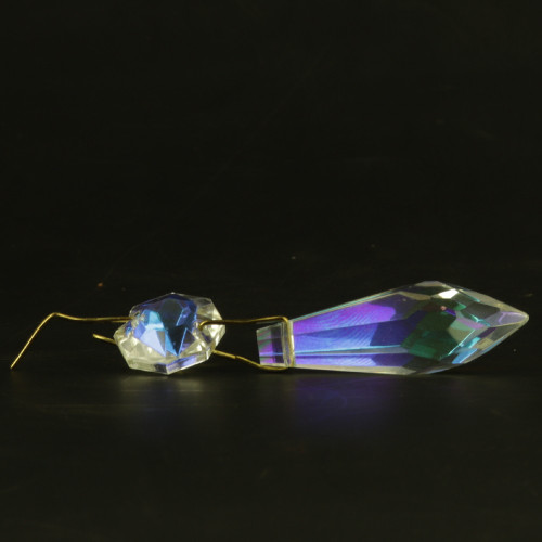 38mm (1-1/2in.) Aurora Crystal U-Drop Pendant with Jewel and Brass Clip