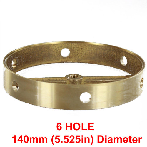 5.525in (140mm) Diameter with 6 Side Hole Cast Brass Body Ring