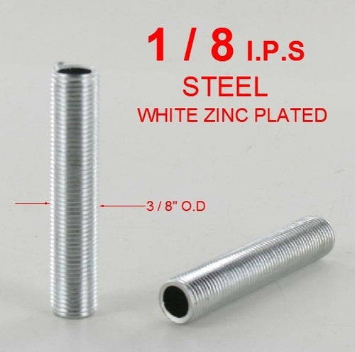 2-1/8in. x 1/8ips. Threaded Zinc Plated Steel Hollow Nipple