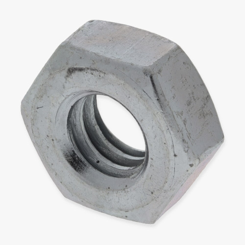 1/4-20 UNC - 1/2in W x 3/16in H  Steel Locknut - White Zinc Plated