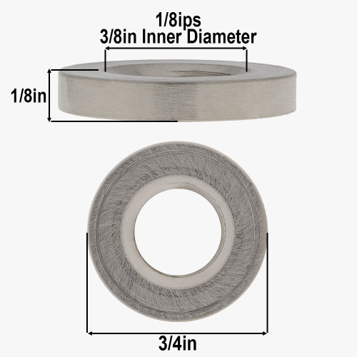 1/8ips - 3/4in Diameter x 1/8in H - Brass Nut With Smooth Edge - Satin Nickel