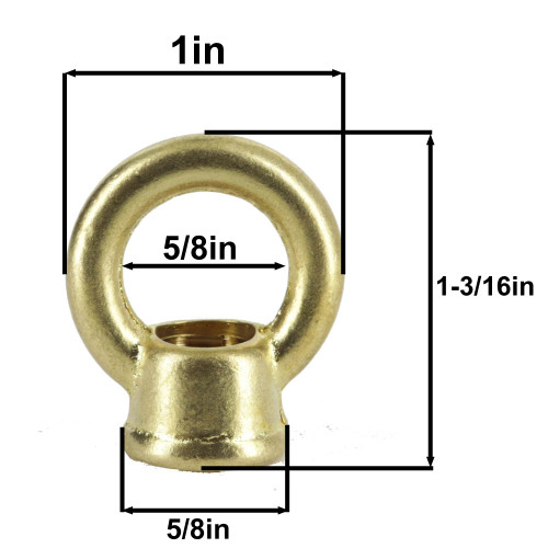 1/8ips - Female Threaded 1in Diameter Solid Brass Loop