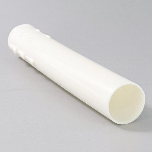 4in. Long X 7/8in. Wide Hard Plastic E-12 Base Candle Socket Cover - Candelabra - White Drip.