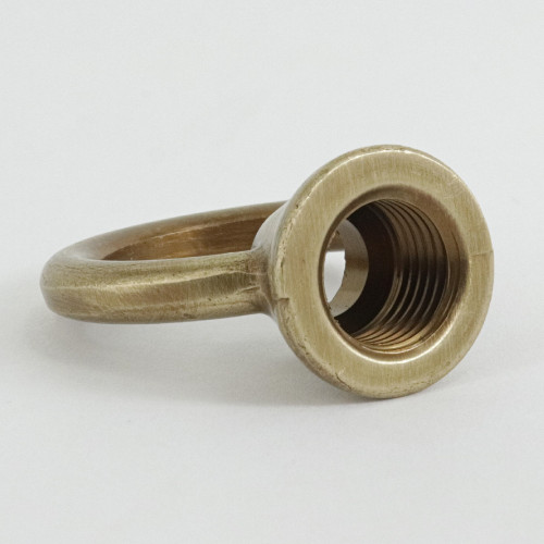 1/4ips - Female Threaded - Brass Colonial Loop with Wire Way - Antique Brass