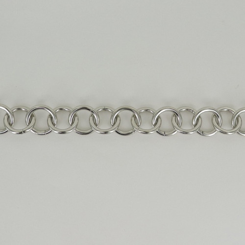 1-1/4in Diameter Round Link Steel Chain - Polished Nickel Finish