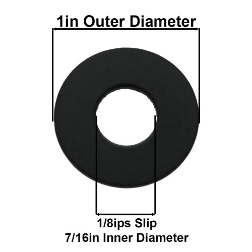 1in. Diameter - Steel Washer - 1/8ips. Slip Center Hole - Black Finish