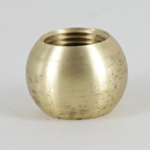 1in. Diameter - 3/8ips Threaded Tapped Through Brass Ball - Unfinished Brass
